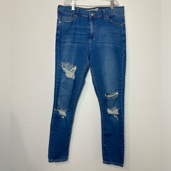 TOPSHOP Moto Leigh Skinny Ankle Blue Jeans Jeggings GUC - Picture 2 of 8